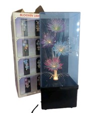 Vintage FIBER OPTIC FLOWER MUSIC BOX LIGHT Color Changing Working 14" BU9