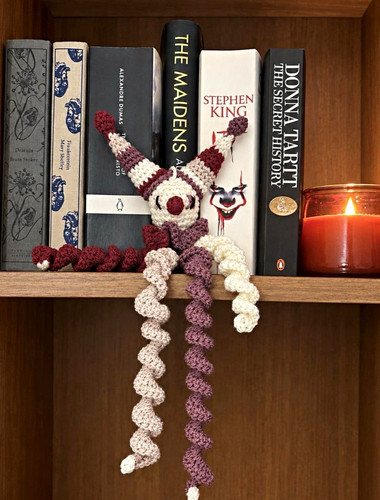 Handmade crocheted jester doll - crocheted,