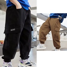 UK Boys Cargo Pants Elastic