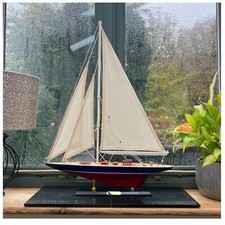 Detailed 50cm long wooden model Rainbow J Class Sailing Yacht