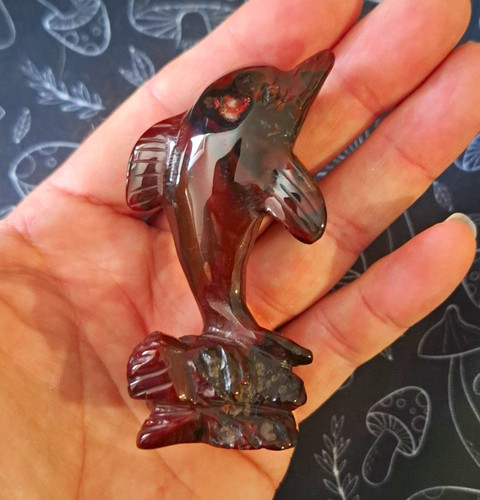 Carved stone dolphin figurine - stone,