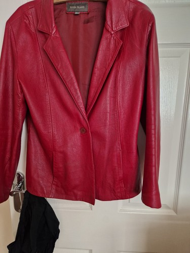 Riverisland red leather jacket - riverisland,