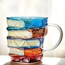 Book Cup Cappuccino Mug with Handle Creative Cup for Morning Break Cafe Study
