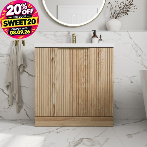 Fluted 800mm bathroom vanity - 800mm,