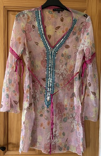Frangi pink floral - floral, sheer