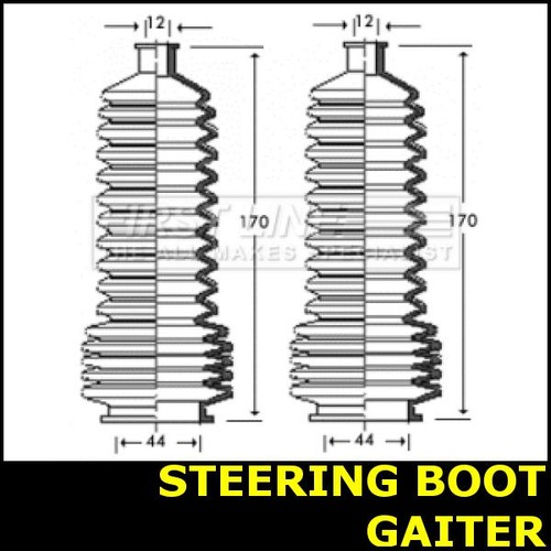 Steering boot gaiter fits - boot,