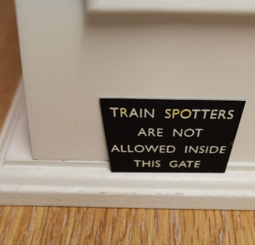 Model railway metal sign - =,