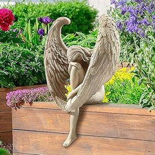 Hugging-Leg Angel Resin Statue