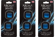 3 Aroma Waves Fresh New Car Smell Air Freshener - longer lasting best ever scent