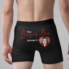 This Banging Bum Belongs To Personalised Photo Men's Boxers - Valentine's Day