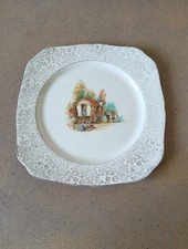 Vintage H&K Tunstall Staffordshire 8" Tea Plate. Romany Gypsies. Possible 1930's