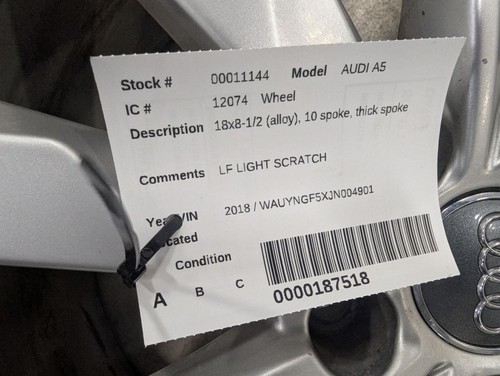 Wheel 18x8 alloy - alloy, thick