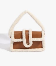 Cream/Tan Faux Fur Suede