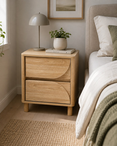 Oak effect drawer bedside - oak,