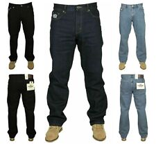 Mens Plain Black Blue Jeans