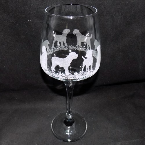 Engraved border terrier wine - 'border, terrier'