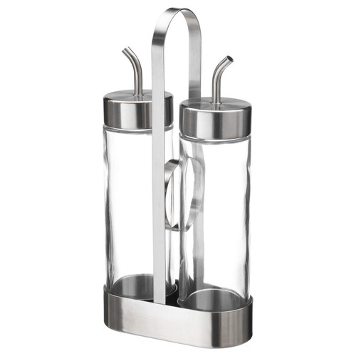 Oil vinegar set 3pc glass - &,