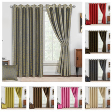 METALLIC FOIL PRINTED THERMAL BLACKOUT CURTAINS GEOMETRIC LATTICE PATTERN DRAPES