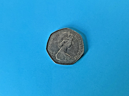 1980 elizabeth 50p coin - 1980,