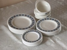 Vintage Pyrex / Corelle “Chelsea Blue” Snowflake Pattern  Dinner Set 