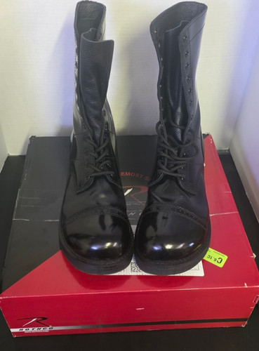 Black leather jump boots - black,