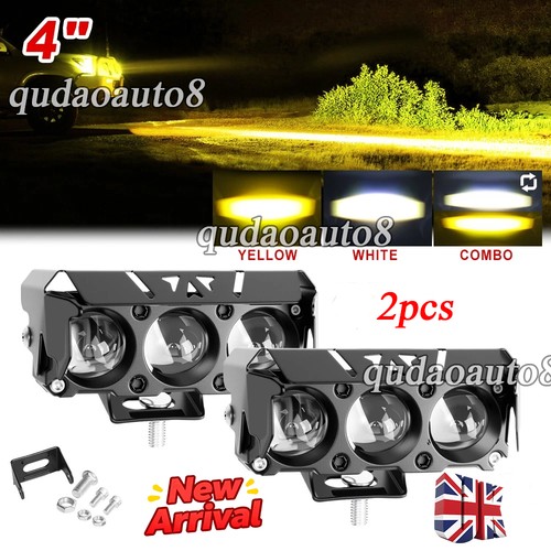 2pcs white yellow - led, work