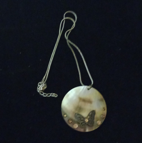 Silver shell round butterfly - shell,