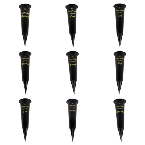 Memorial black grave - black, vase