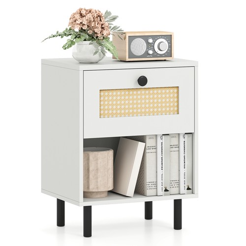 Rattan nightstand boho style - rattan,