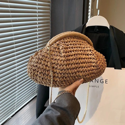 Womens straw crossbody - straw,