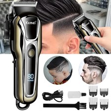 Professional Cordless Hair Clippers Trimmer Kit Men Cutting Machine Barber Salon
