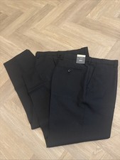 Marks and Spencer Men’s 2 Pack Black Trousers Slim Fit W36 L29