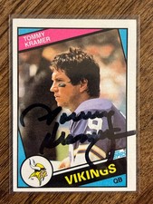1984 Topps Tommy Kramer Signed