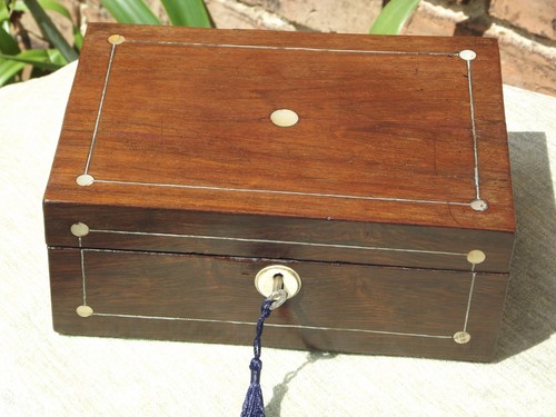 Rosewood jewellery box inlaid