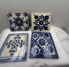 4 Mexican Tile Folk Art