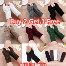 Women Wrist Arm Knitted Mitten
