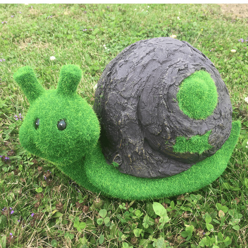 Resin flocked snail ornament - flocked,