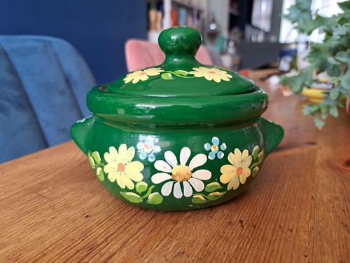 Vintage green painted ceramic - vintage,