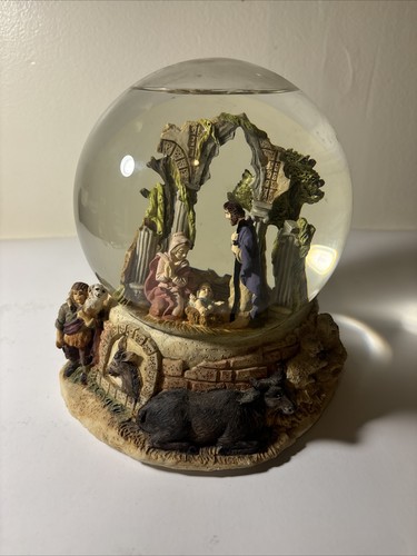 Musical nativity snow globe - snow, by