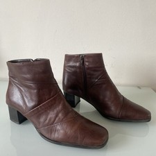 Lotus Soft Brown Leather Heeled  Ankle Boots Size 7