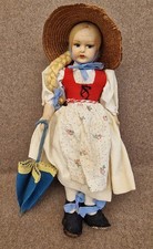 Vintage Foreign Costume Doll.  Cloth Face