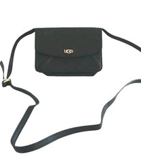 UGG black Leather small Mini Crossbody Bag 19cm X 13cm x 6cm