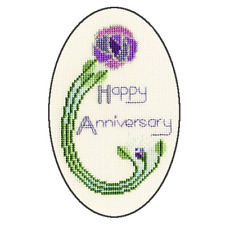 Derwentwater Designs Cross Stitch Kit - Mackintosh Rose Greetings Card