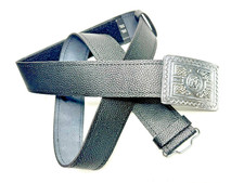 Black Leather Scottish Kilt