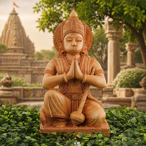 Lord hanuman wooden idol - hanuman, ji
