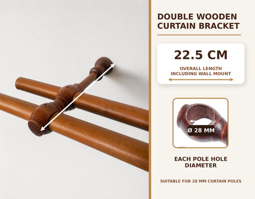 Wooden double curtain - double,