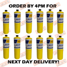 12 X MAPP MAP PRO PLUS GAS DISPOSABLE BOTTLE PLUMBERS BURNER CYLINDER 400G