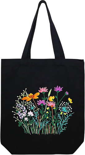 Canvas tote bag embroidery kit - canvas,