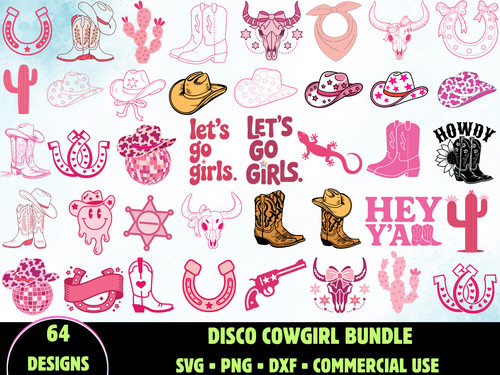 Disco cowgirl svg bundle - disco,