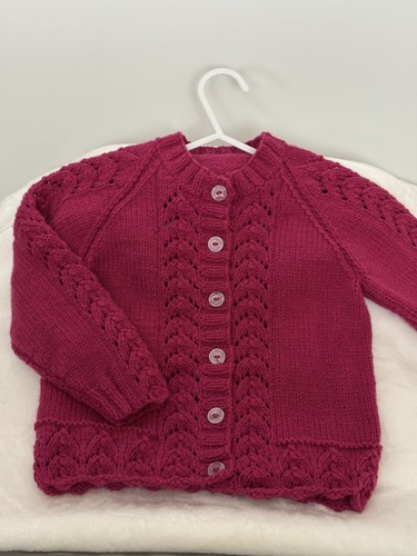 Hand knitted girls cardigan - knitted,